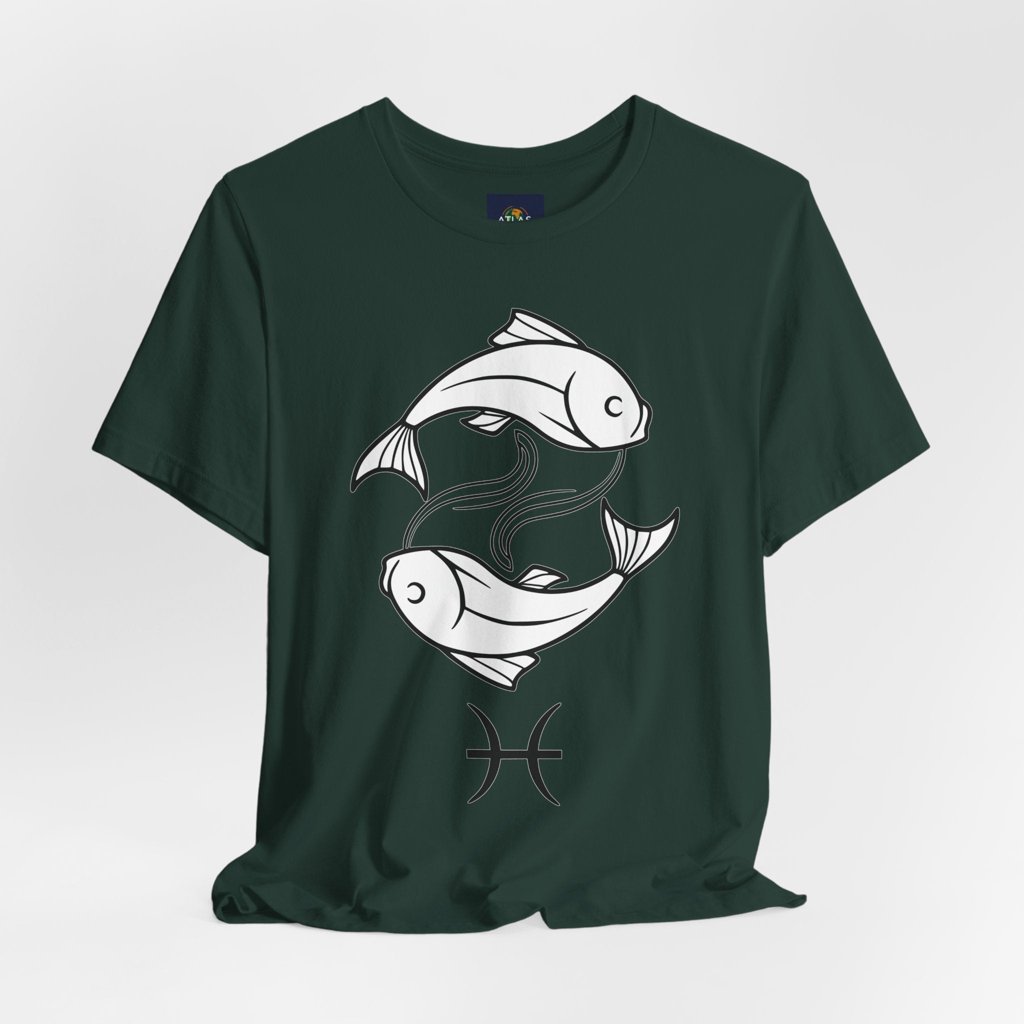 Pisces Zodiac T-shirt - Minimalist Black and White Unisex Tee