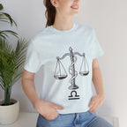 Libra Zodiac Tee - Stylish Unisex Minimalist Black and White Design
