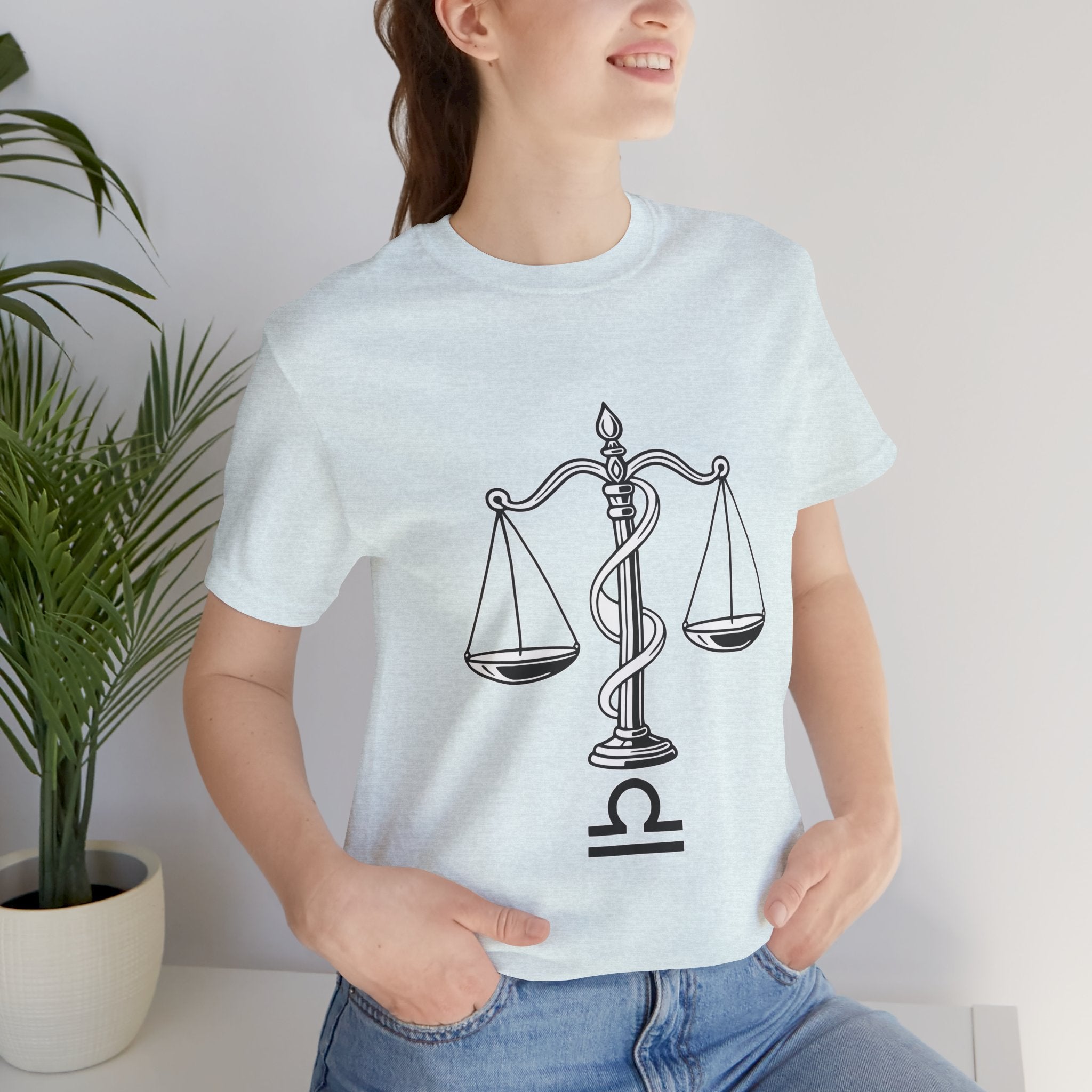 Libra Zodiac Tee - Stylish Unisex Minimalist Black and White Design