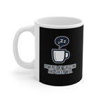 Powered by Caffeine Mug - Minimalist Black Coffee Cup for Coffee Lovers
