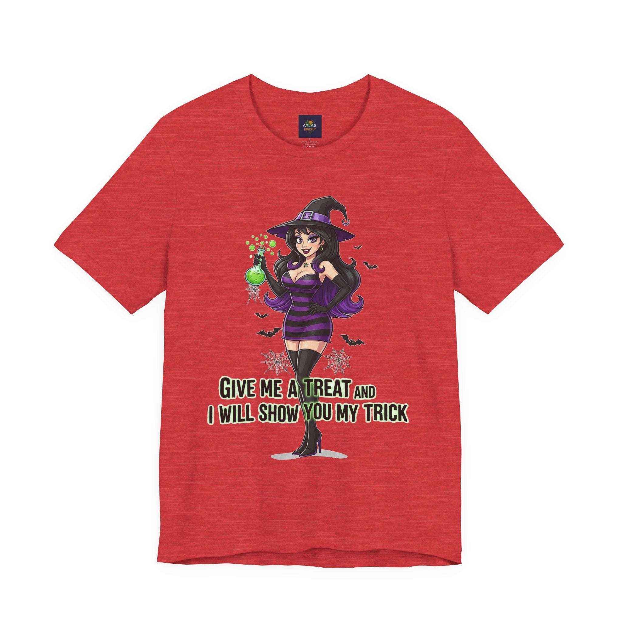 Sexy Witch Halloween T-Shirt - Flirty Witch Costume Tee for Trick or Treat - Atlas Briefly