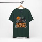Spooky Season Halloween T-Shirt - Haunted House Ghost Bat Graphic Tee | Halloween Landscape Shirt - Atlas Briefly