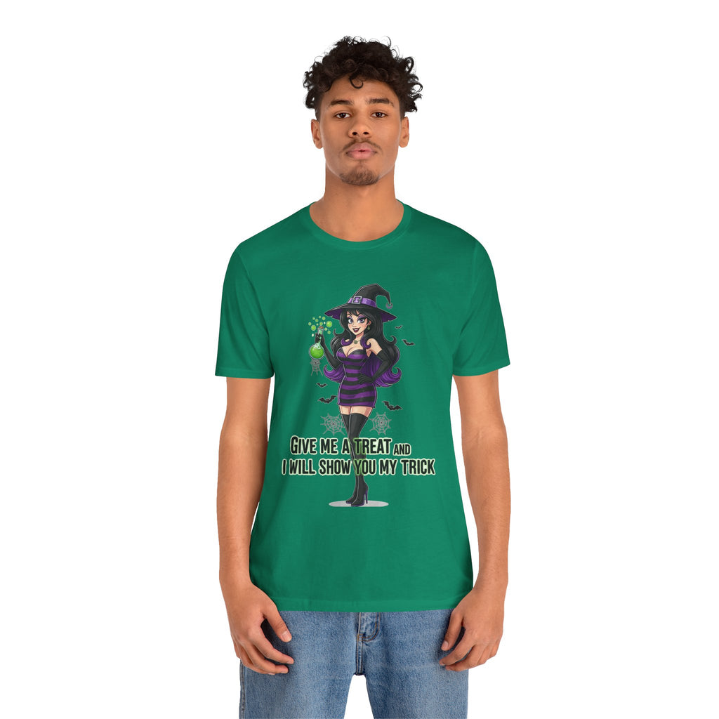 Sexy Witch Halloween T-Shirt - Flirty Witch Costume Tee | Trick or Treat Halloween Shirt - Atlas Briefly
