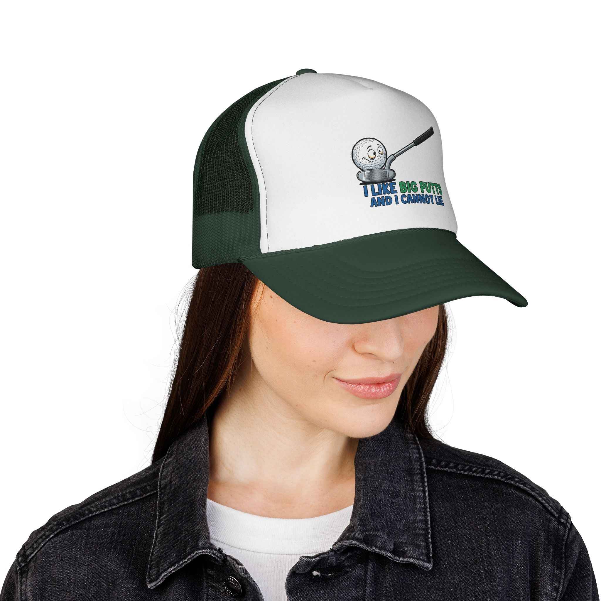 Big Putts Golf Trucker Cap - Hilarious Big Putts Golf Hat for Fun on the Course - Atlas Briefly