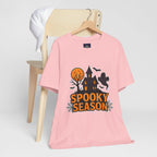 Spooky Season Halloween T-Shirt - Haunted House Ghost Bat Graphic Tee | Halloween Landscape Shirt - Atlas Briefly