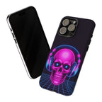 Neon Skull Synthwave Phone Case - Retro 80s Cyberpunk Mobile Cover | Vaporwave Tech Gift - Atlas Briefly