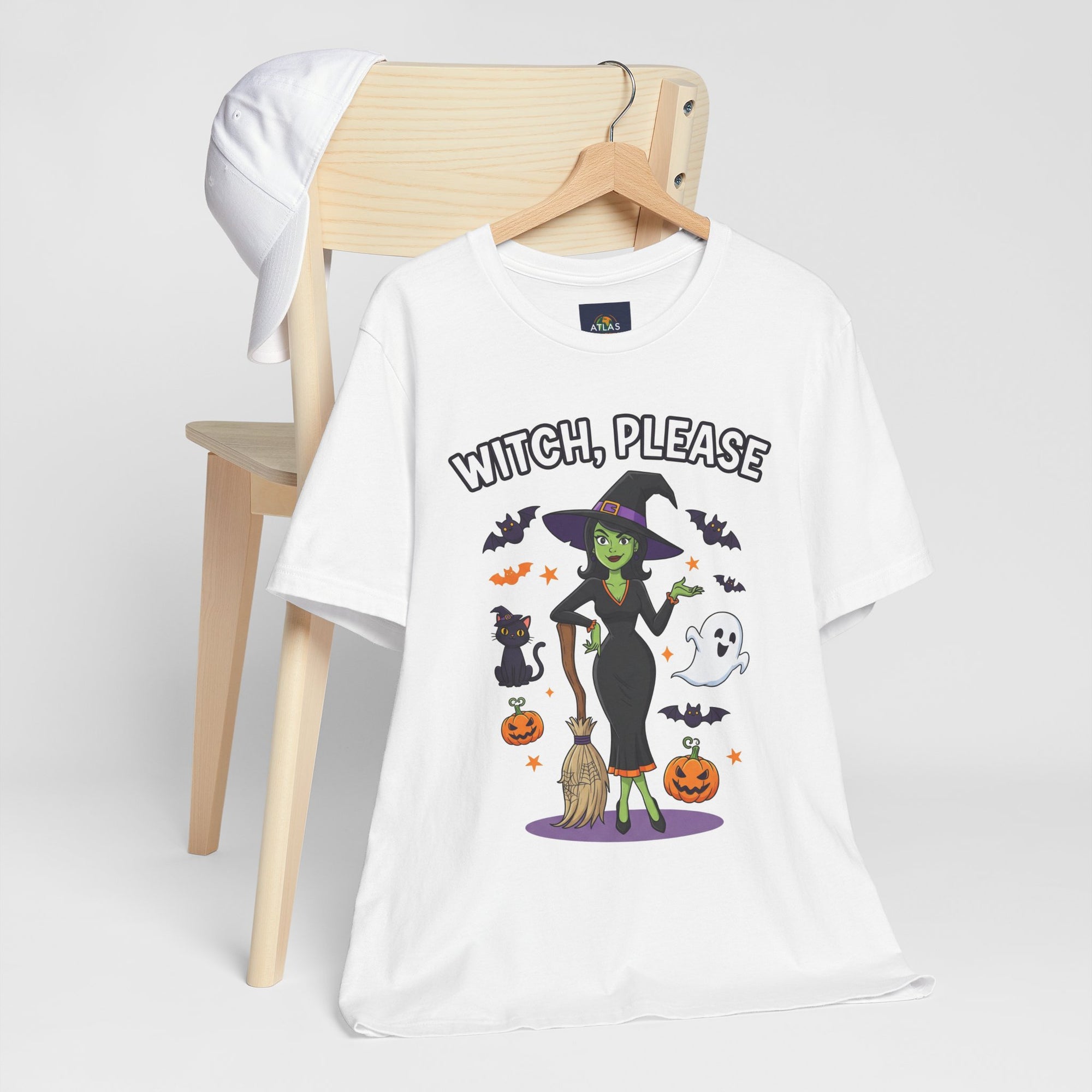Witch Please Halloween T-Shirt - Sassy Witch Tee with Pumpkin Design | Funny Halloween Shirt - Atlas Briefly