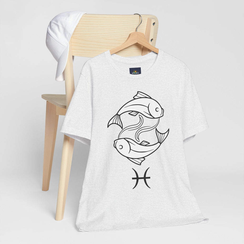 Pisces Zodiac T-shirt - Minimalist Black and White Unisex Tee