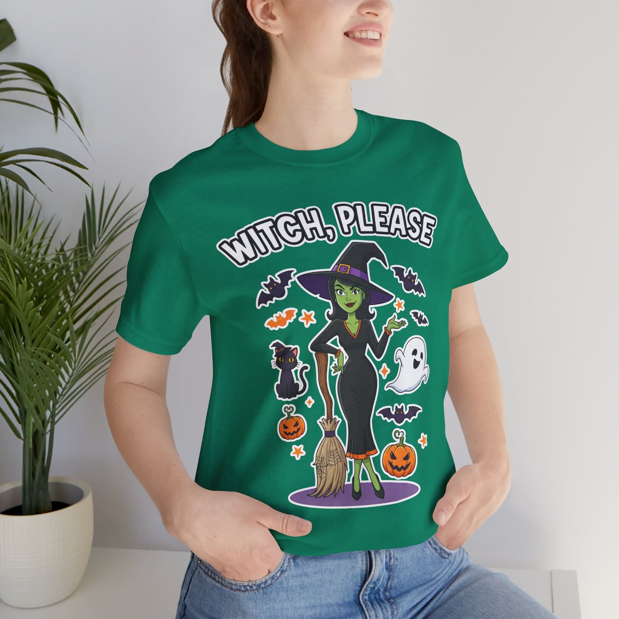 Witch Please Halloween T-Shirt - Sassy Witch Tee with Pumpkin Design | Funny Halloween Shirt - Atlas Briefly