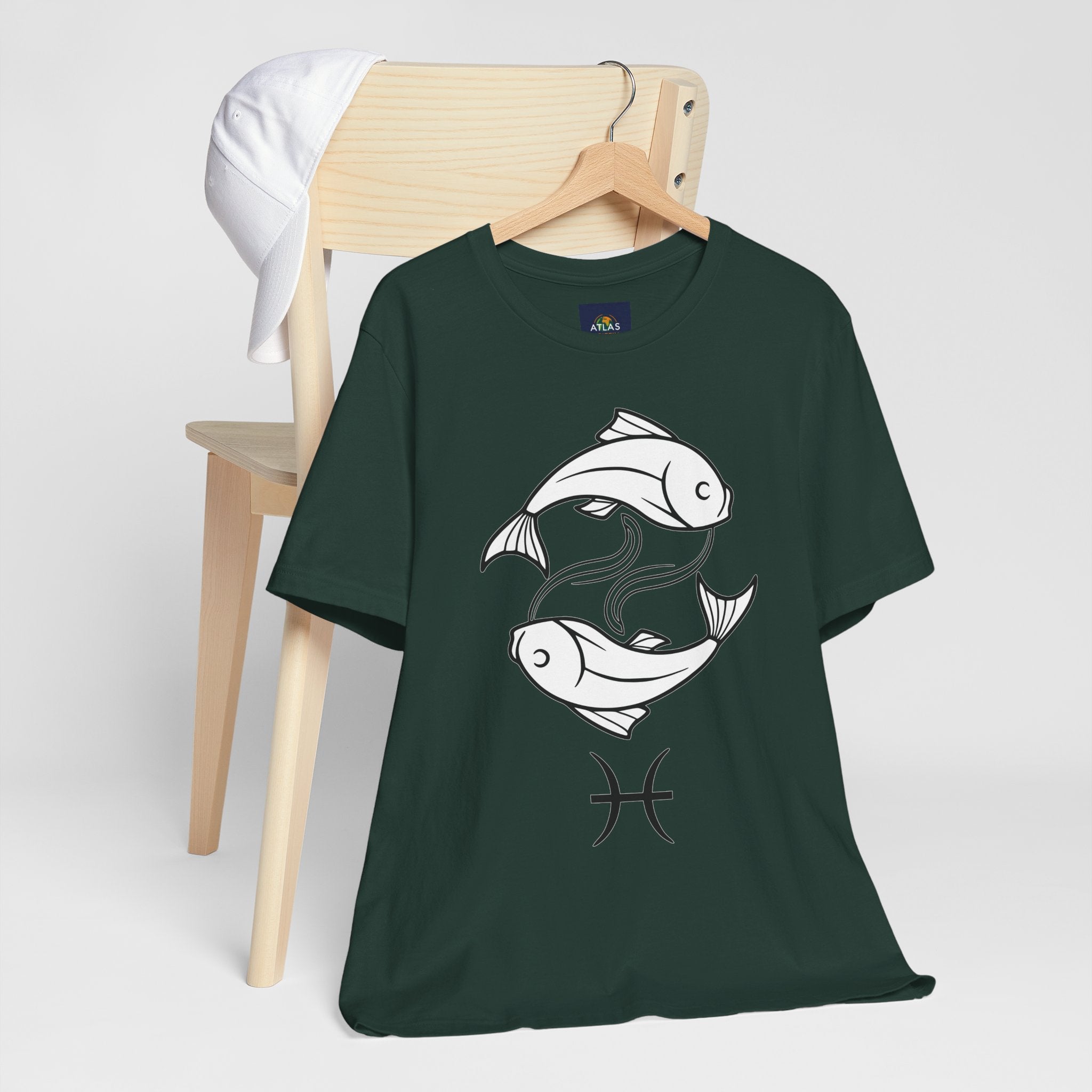Pisces Zodiac T-shirt - Minimalist Black and White Unisex Tee