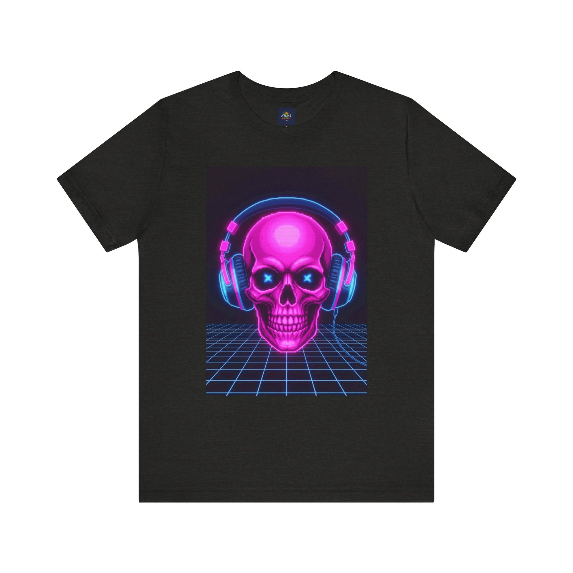 Neon Skull Synthwave Tee - Atlas Briefly
