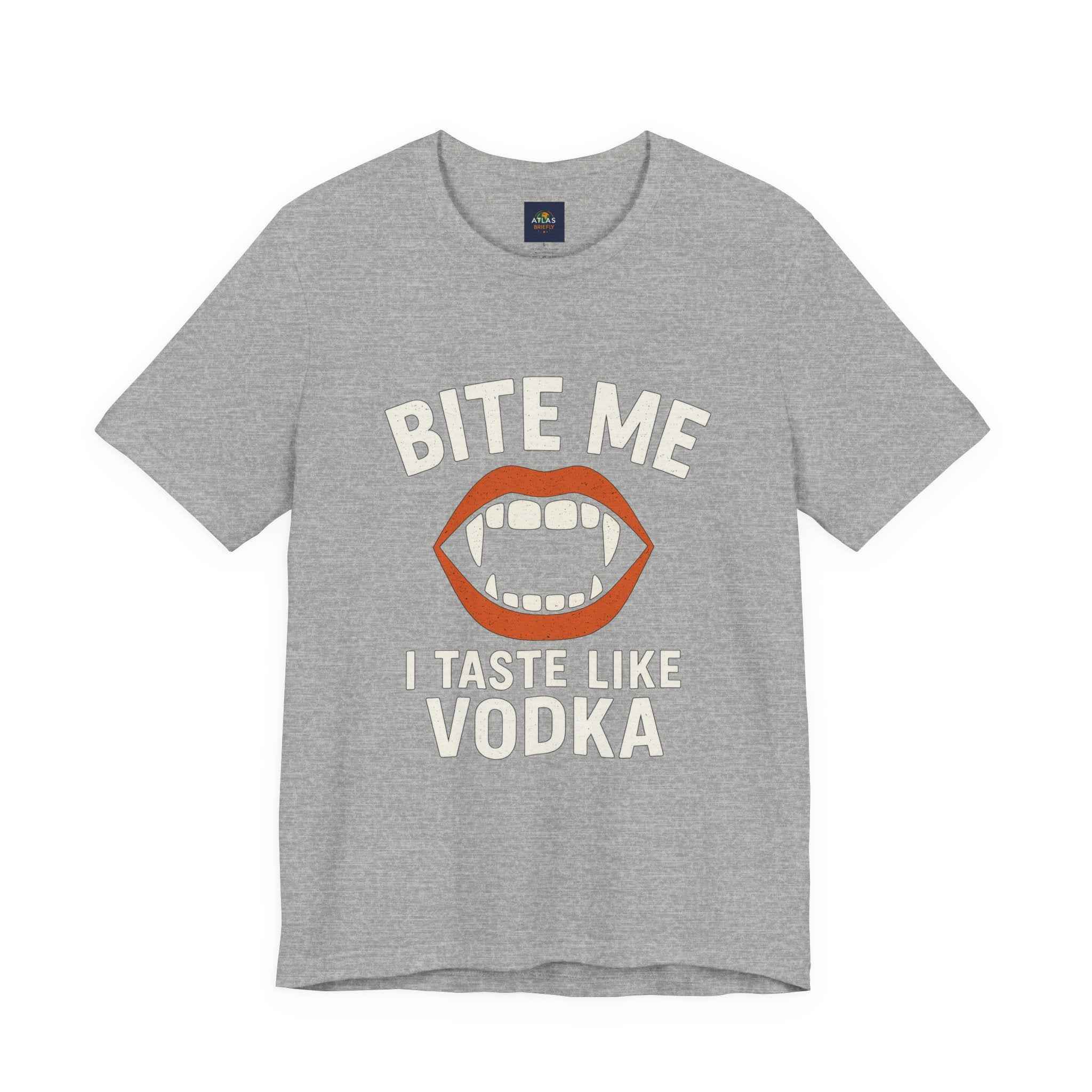 Funny Halloween Vodka T-Shirt – “Bite Me, I Taste Like Vodka” - Atlas Briefly