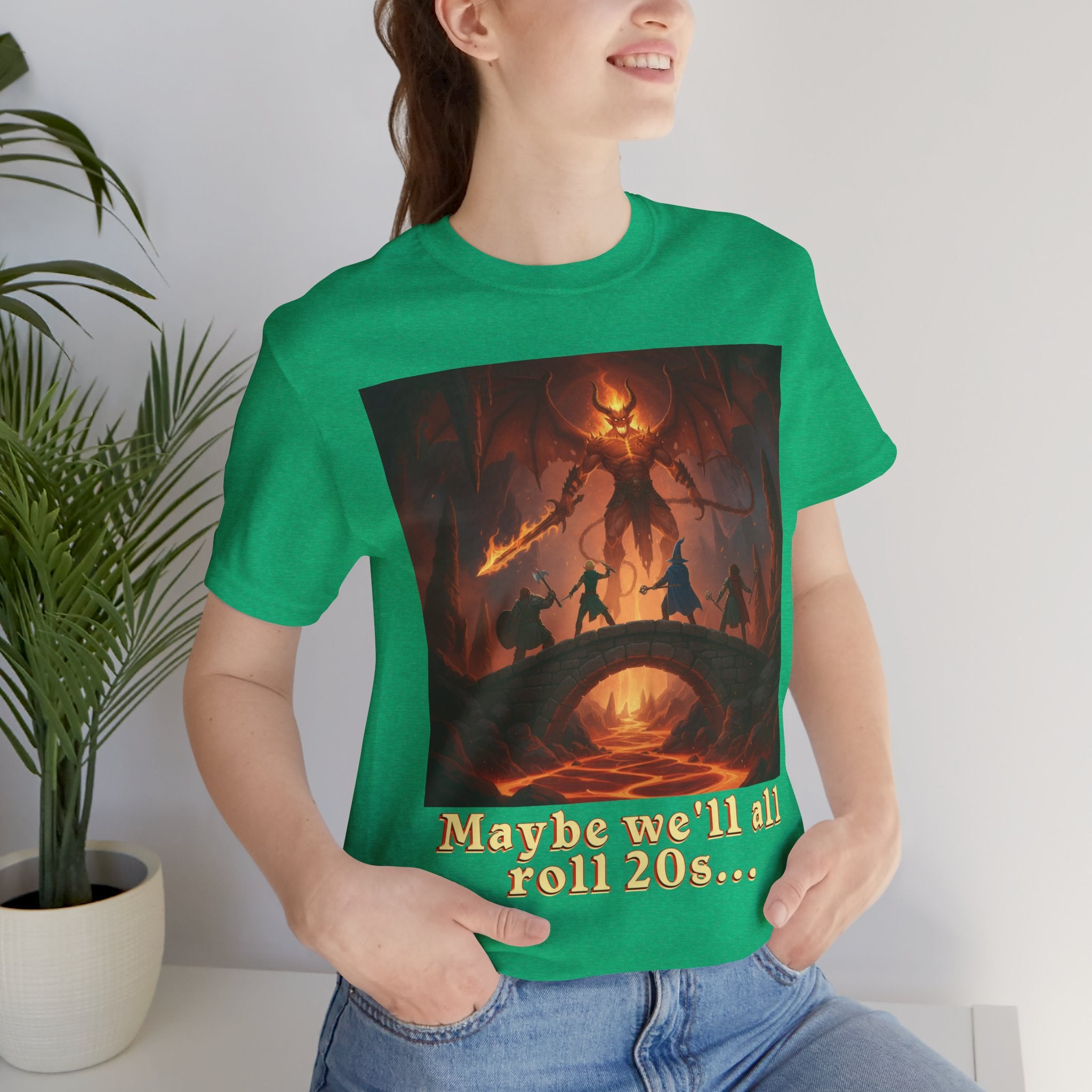 D&D Fantasy T-Shirt - Roll a Natural 20 Dungeon Master RPG Unisex Tee