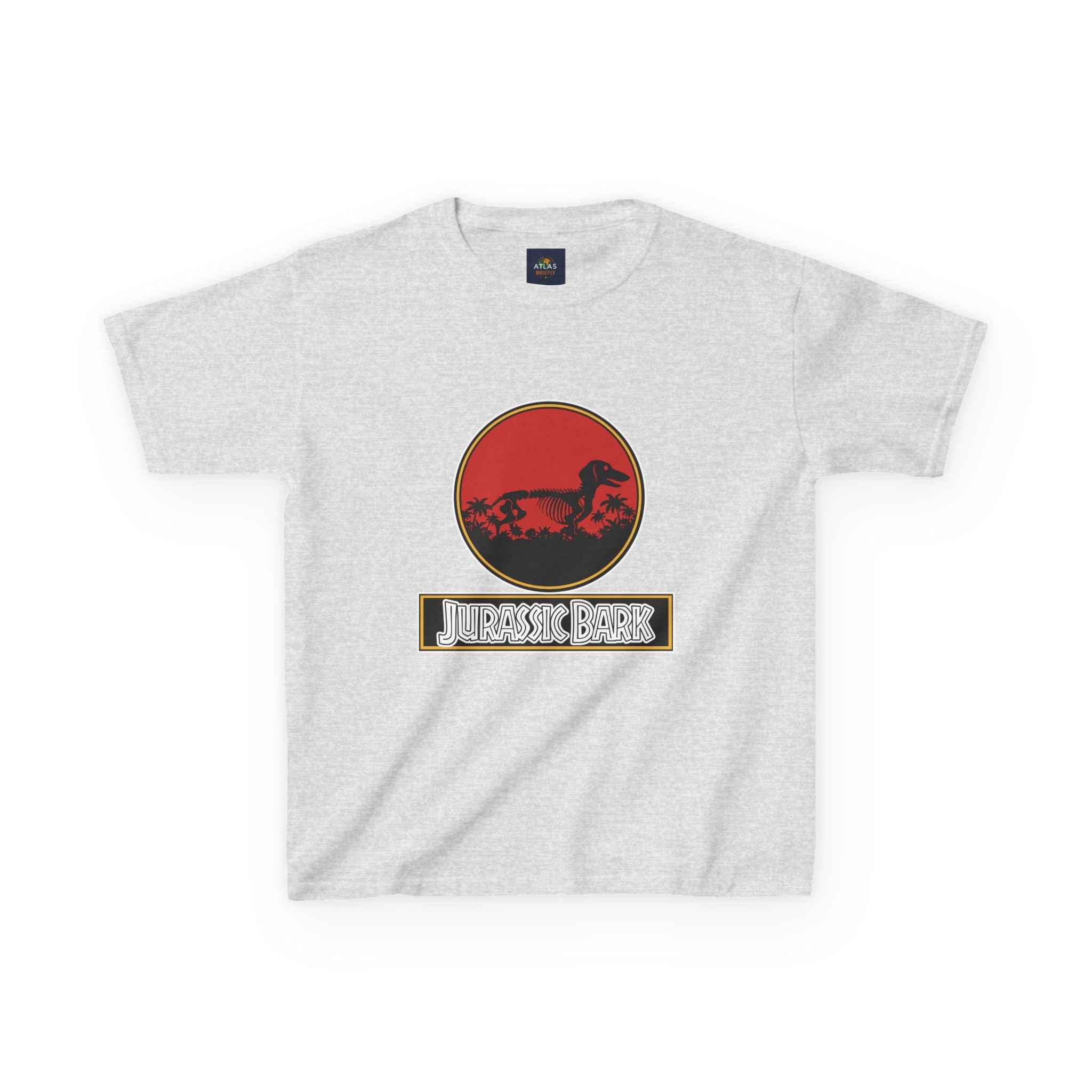 Kids Dachshund T-Shirt - Jurassic Bark Wiener Dog Tee - Atlas Briefly