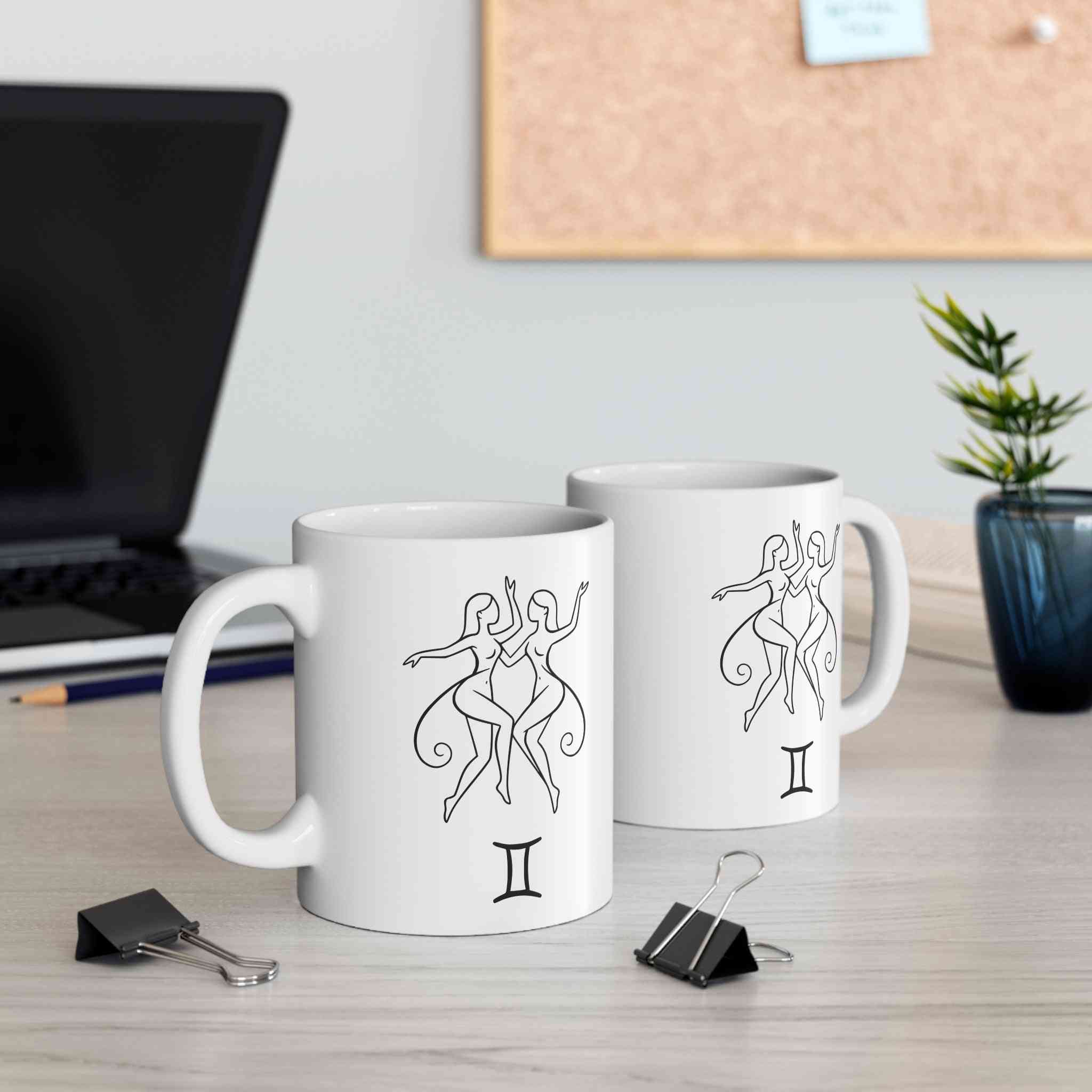 Mug Gemini Zodiac Minimalist Design 11oz Horoscope - Gemini Zodiac Mug