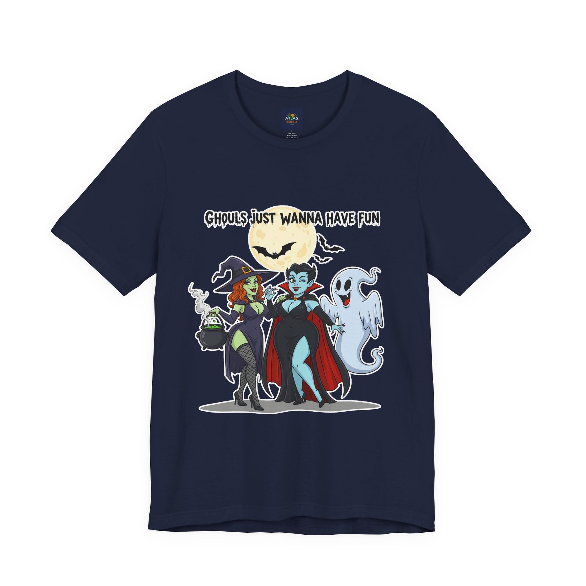 Ghouls Just Wanna Have Fun Halloween T-Shirt - Cute Witch Vampire Ghost Tee | Halloween Character Shirt - Atlas Briefly