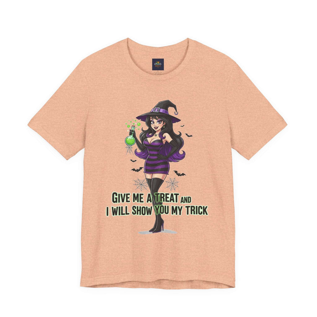 Sexy Witch Halloween T-Shirt - Flirty Witch Costume Tee | Trick or Treat Halloween Shirt - Atlas Briefly