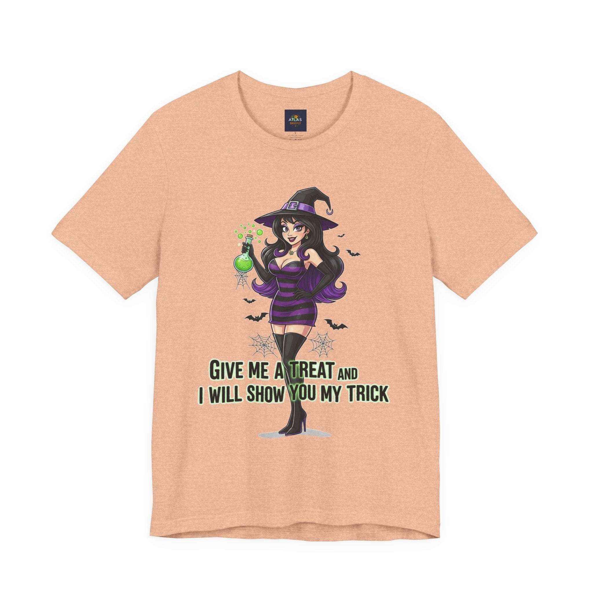 Sexy Witch Halloween T-Shirt - Flirty Witch Costume Tee for Trick or Treat - Atlas Briefly