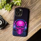 Neon Skull Synthwave Phone Case - Retro 80s Cyberpunk Mobile Cover | Vaporwave Tech Gift - Atlas Briefly
