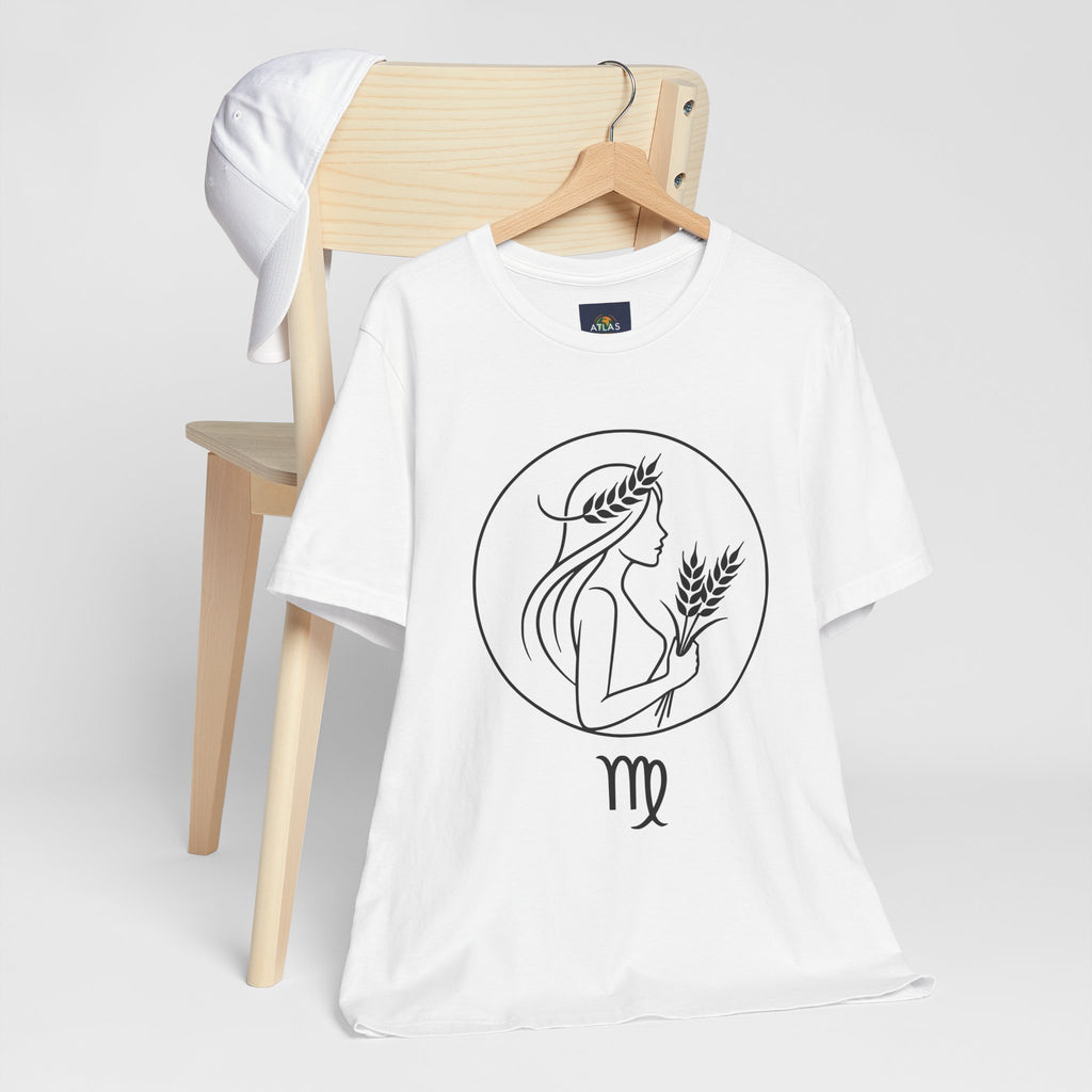 Virgo Zodiac Tee - Minimalist Black and White Unisex T-Shirt