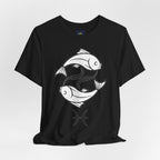 Pisces Zodiac T-shirt - Minimalist Black and White Unisex Tee