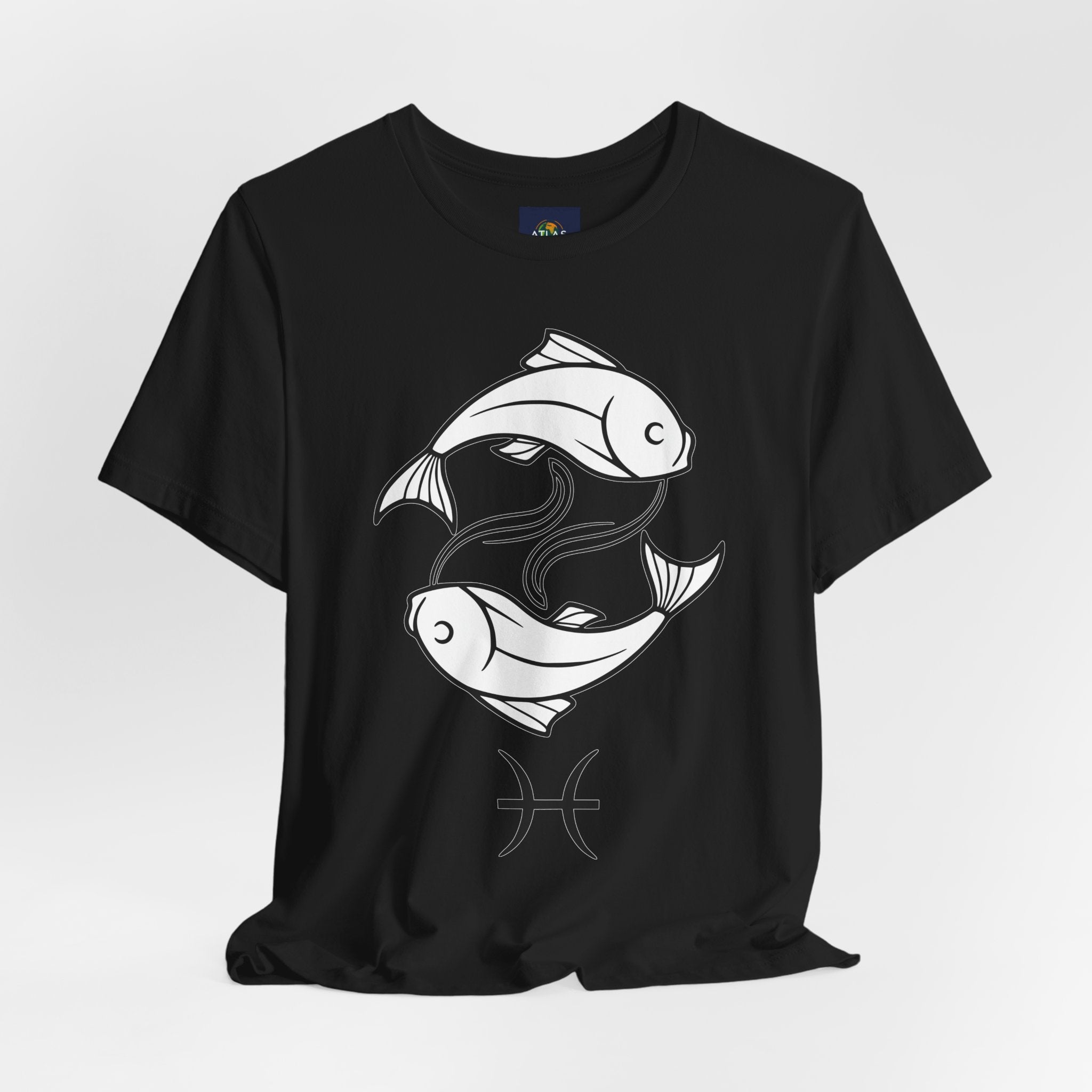 Pisces Zodiac T-shirt - Minimalist Black and White Unisex Tee