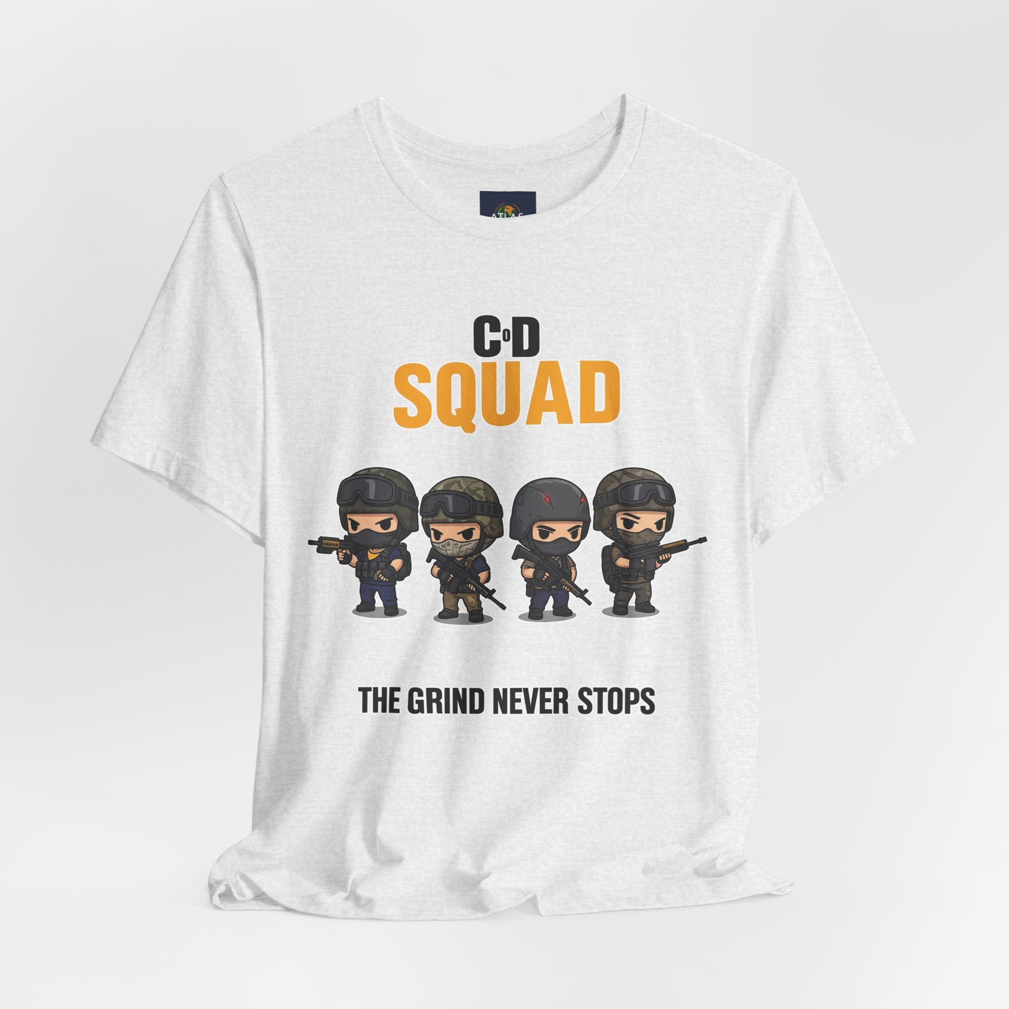CoD Squad Tee for Gamers: The Grind Never Stops - Atlas Briefly
