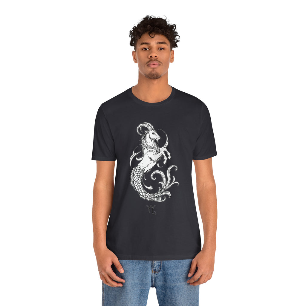 Capricorn Zodiac Tee - Unisex Minimalist Horoscope Shirt in Black and White