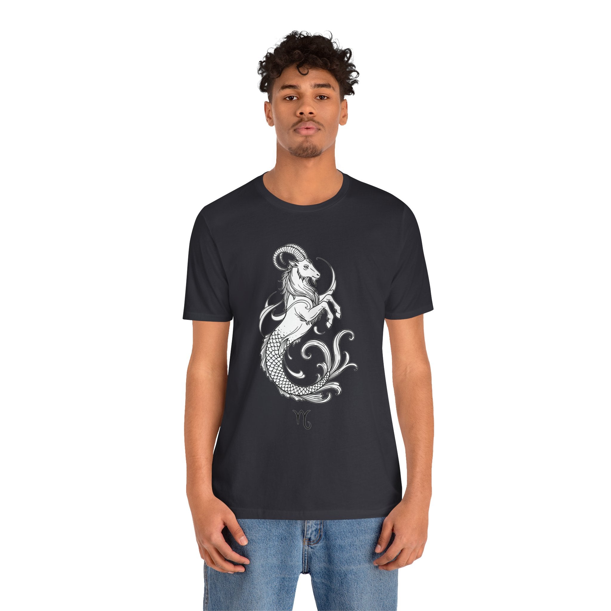 Capricorn Zodiac Tee - Unisex Minimalist Horoscope Shirt in Black and White