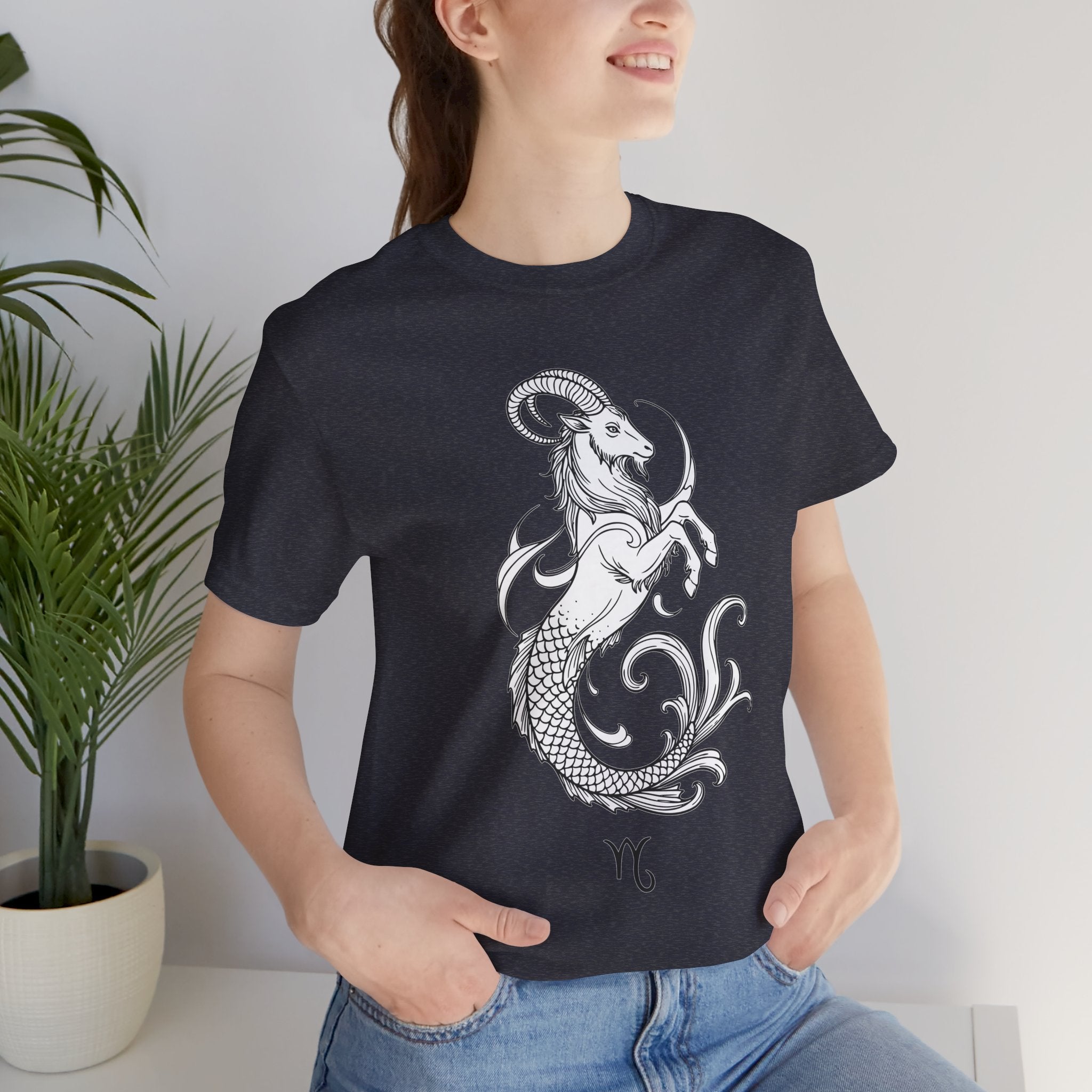 Capricorn Zodiac Tee - Unisex Minimalist Horoscope Shirt in Black and White