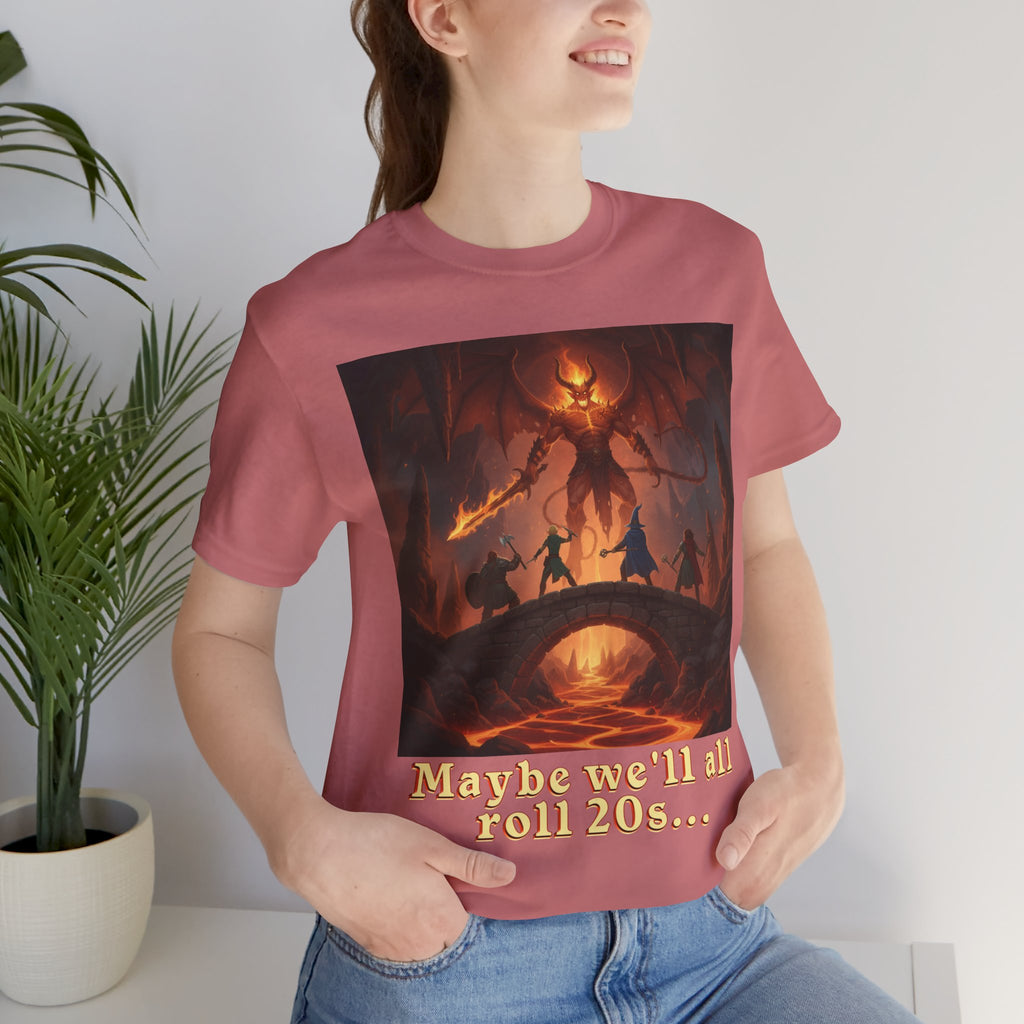 D&D Fantasy T-Shirt - Roll a Natural 20 Dungeon Master RPG Unisex Tee - Atlas Briefly