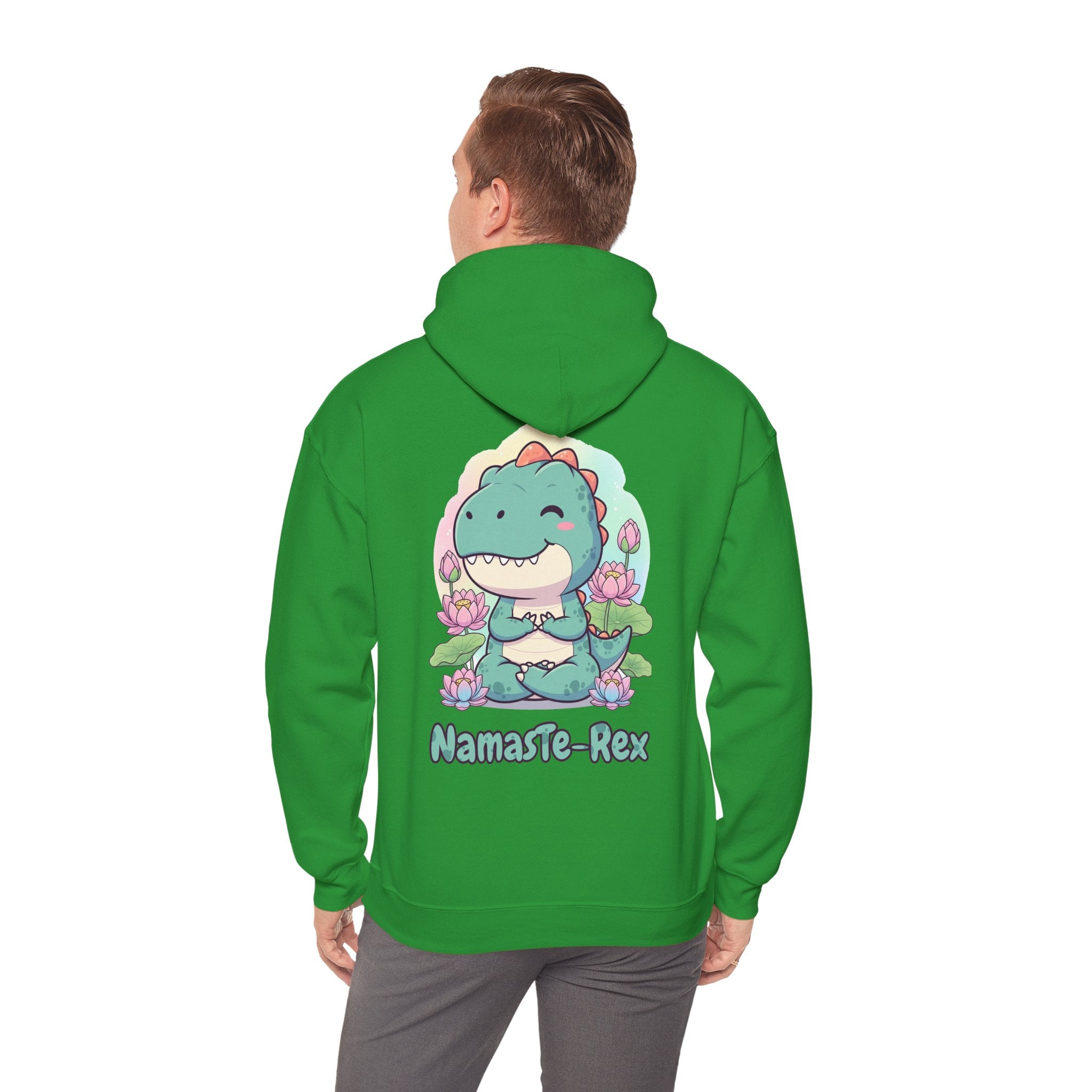 NamasTe-Rex Meditating Dinosaur Hoodie - Funny Yoga Sweatshirt | Zen T-Rex Gift - Atlas Briefly