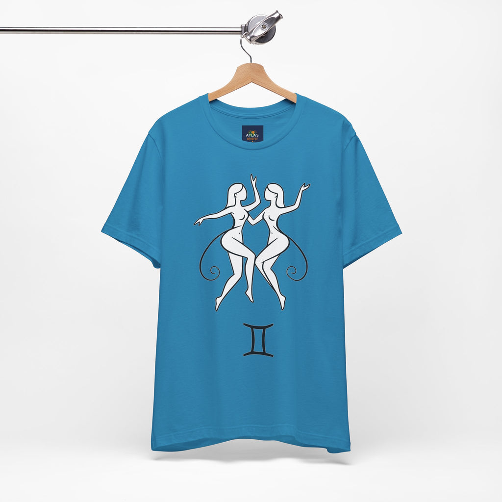 Gemini Zodiac Tee - Minimalistic Black and White Unisex Design