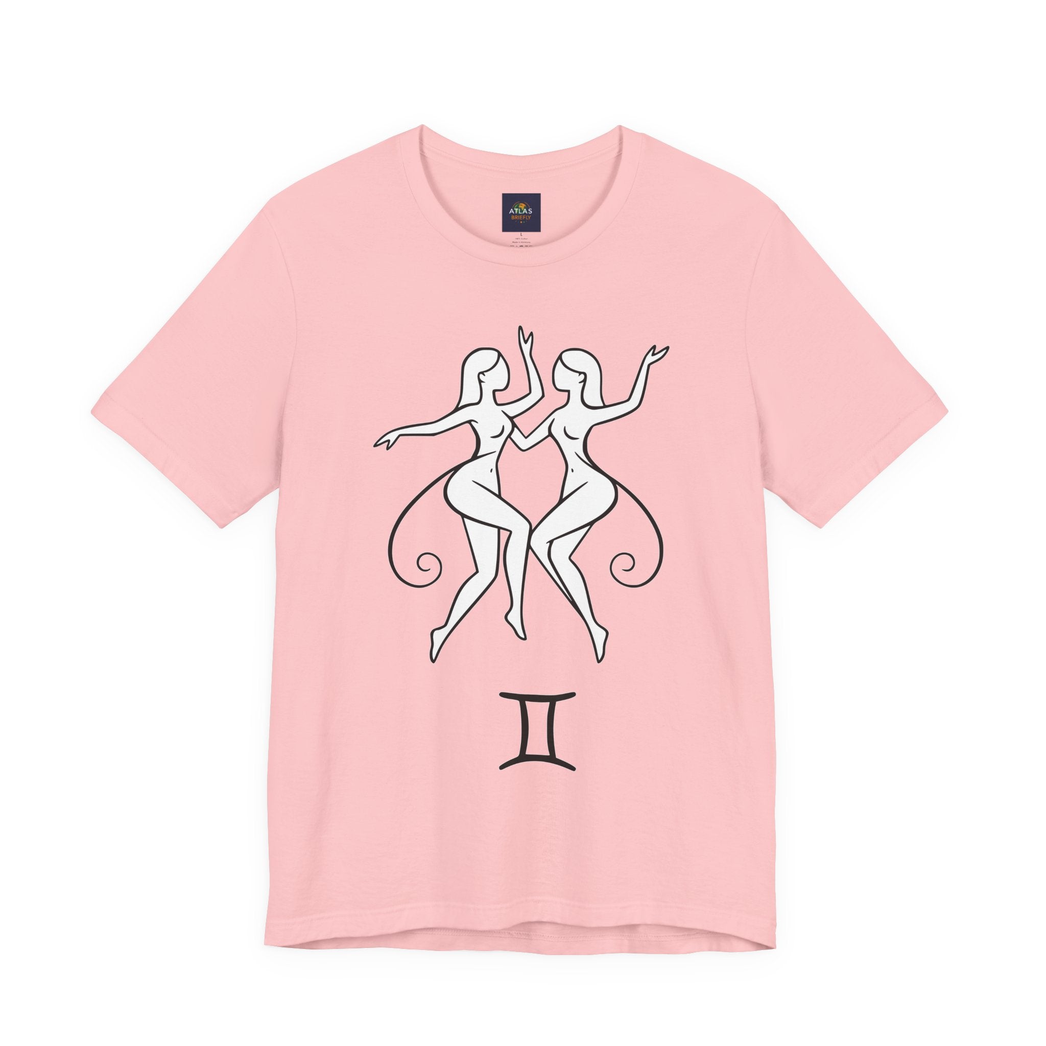 Gemini Zodiac Tee - Minimalistic Black and White Unisex Design