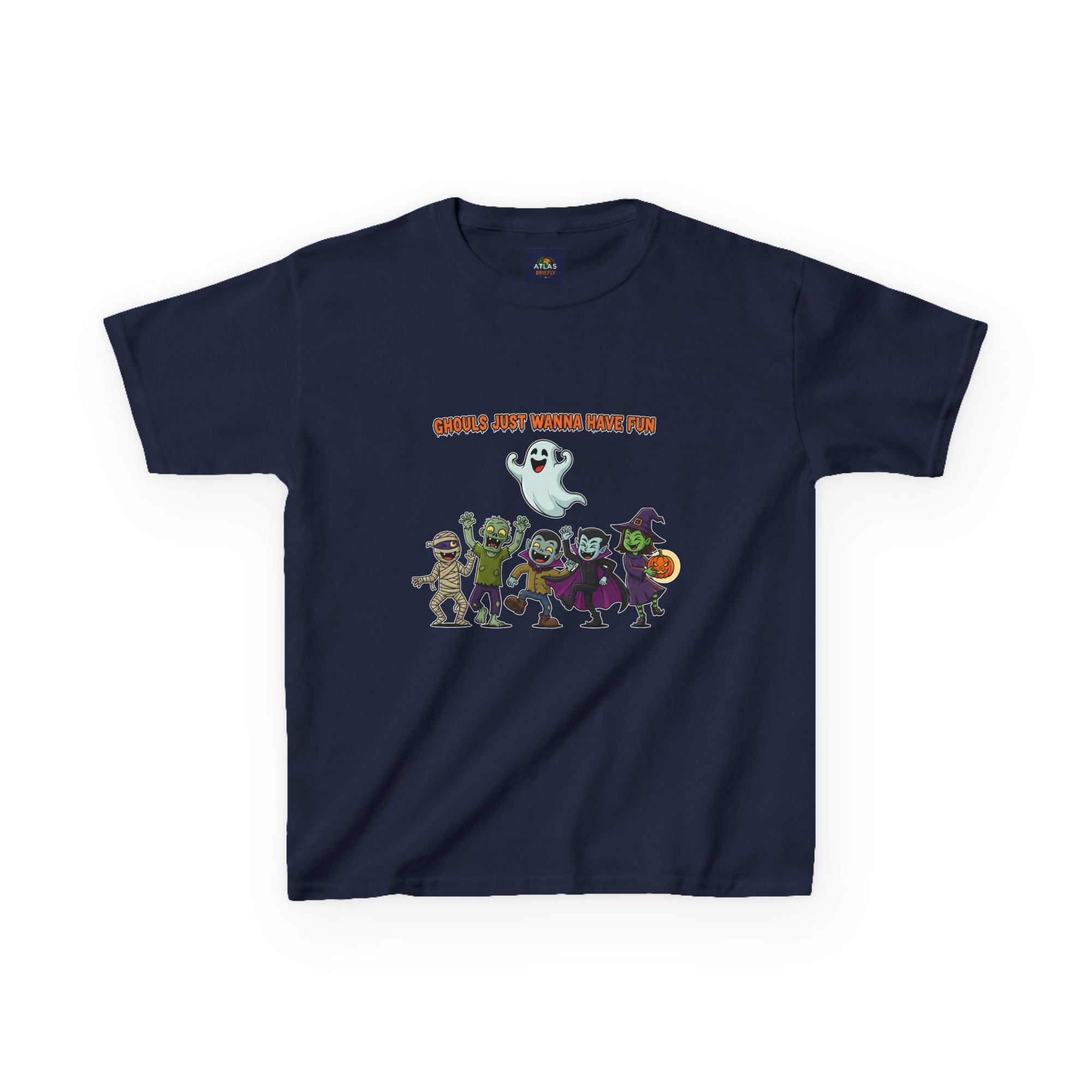 Ghouls Just Wanna Have Fun Kids Halloween T-Shirt | Funny Ghost Mummy Zombie Vampire Witch Shirt for Boys & Girls Trick or Treat Tee - Atlas Briefly