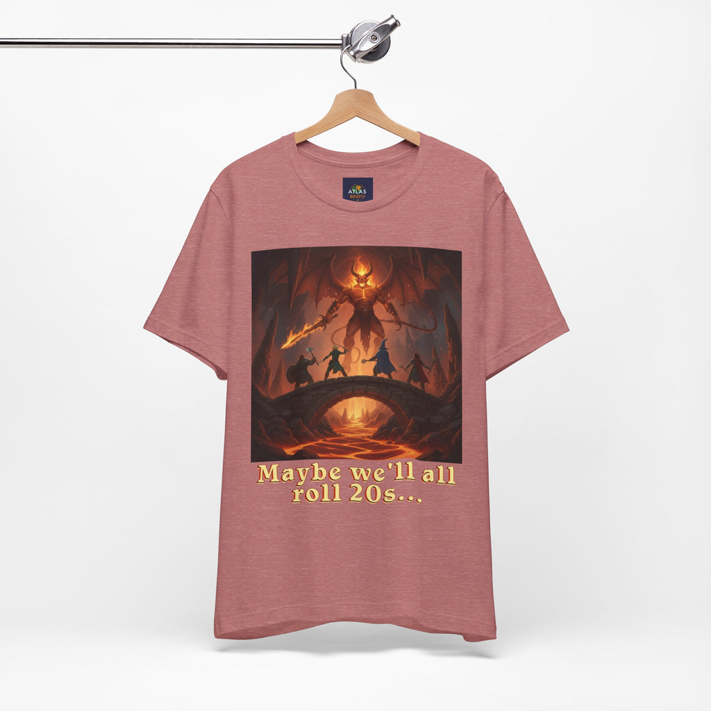 D&D Fantasy T-Shirt - Roll a Natural 20 Dungeon Master RPG Unisex Tee - Atlas Briefly