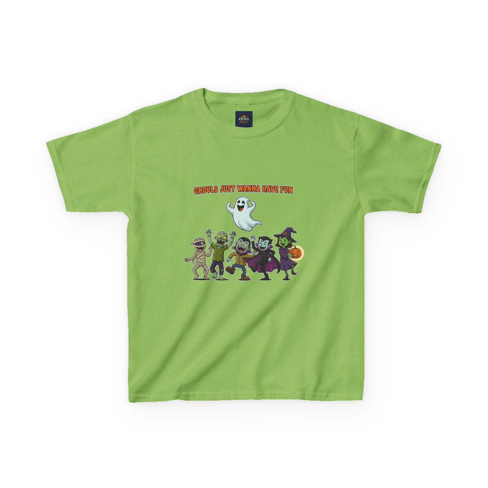 Ghouls Just Wanna Have Fun Kids Halloween T-Shirt | Funny Ghost Mummy Zombie Vampire Witch Shirt for Boys & Girls Trick or Treat Tee - Atlas Briefly
