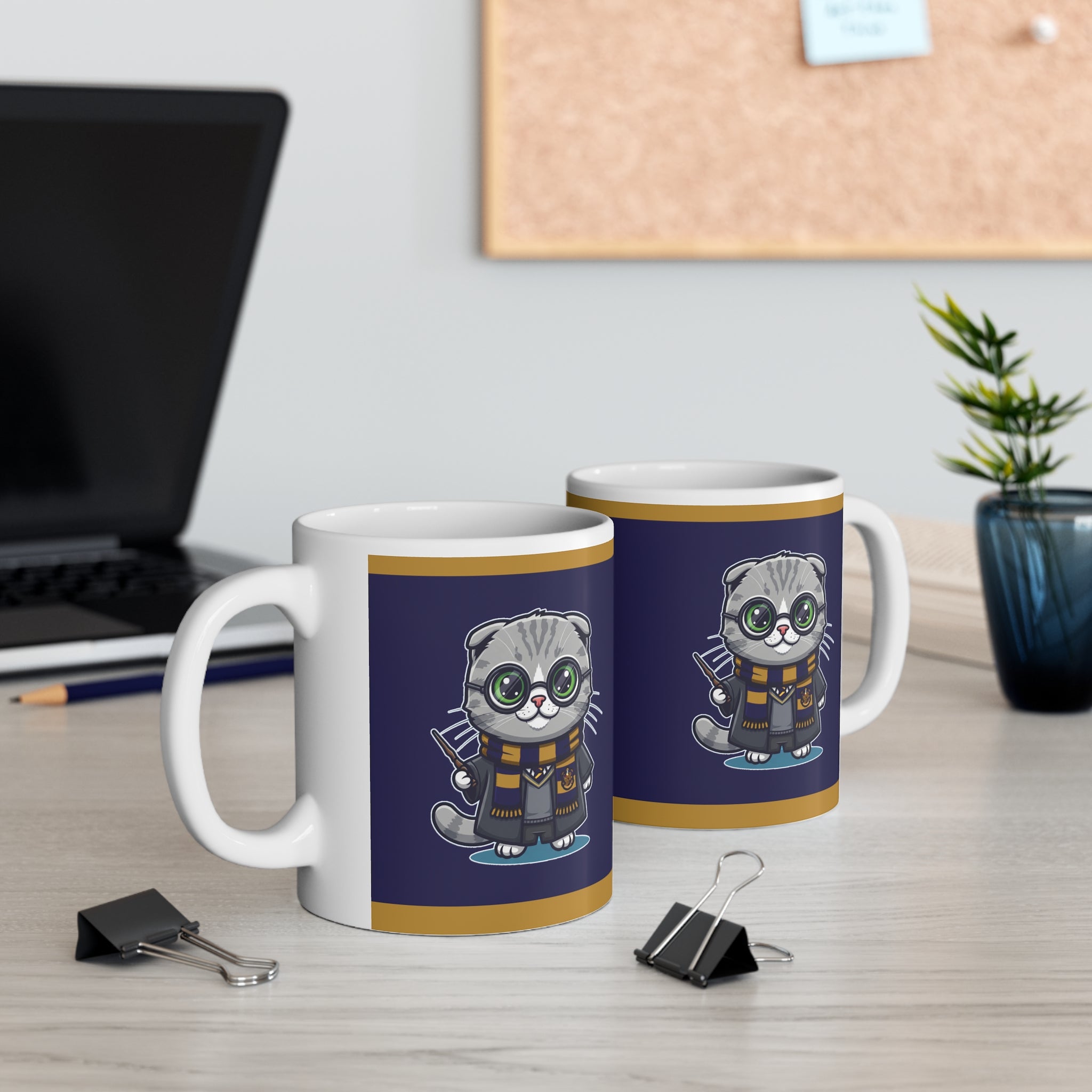 Harry Potter Ravenclaw Cat Mug - Adorable Wizard Kitty Coffee Cup Ideal for Potter Fans
