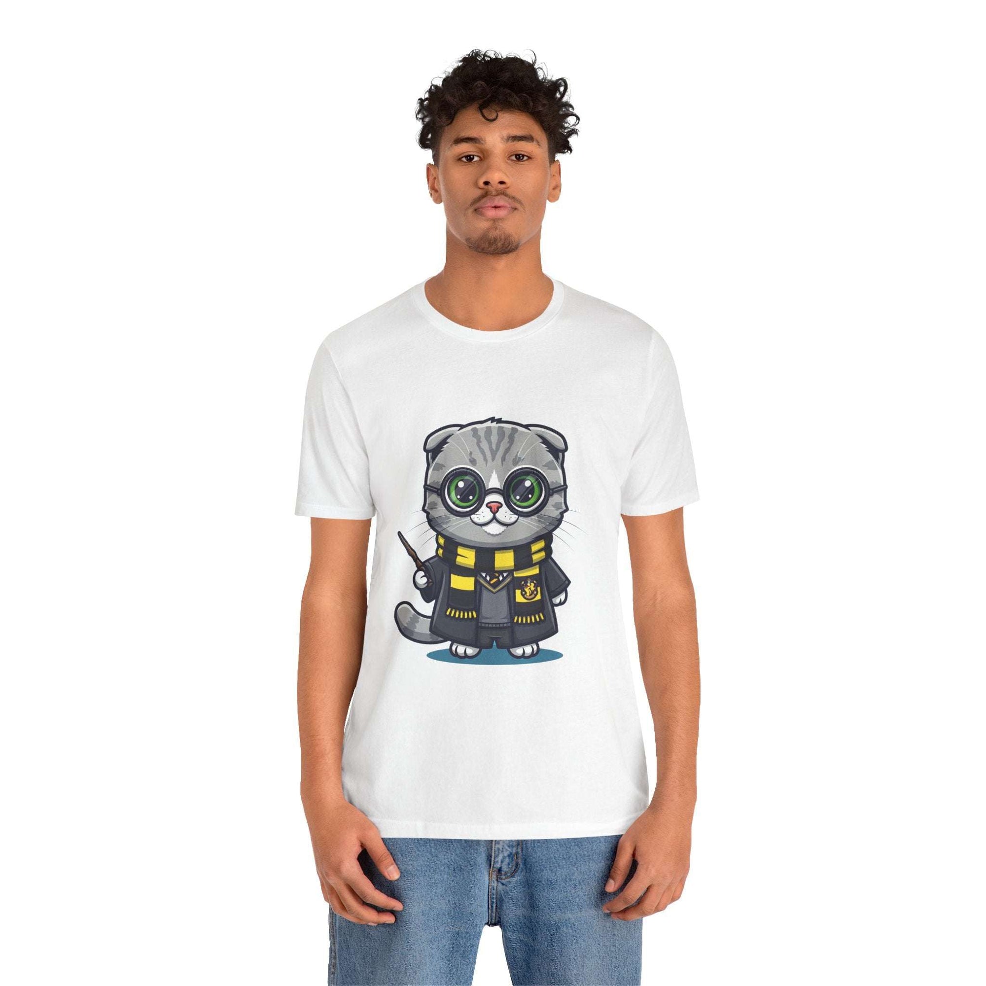 Hufflepurr Harry Potter T-Shirt - Funny Wizarding World Tee | Cute Potter Cat Gift - Atlas Briefly