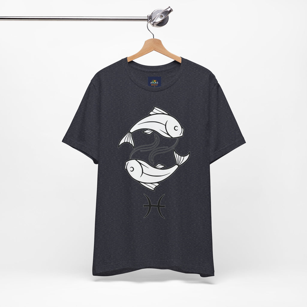 Pisces Zodiac T-shirt - Minimalist Black and White Unisex Tee