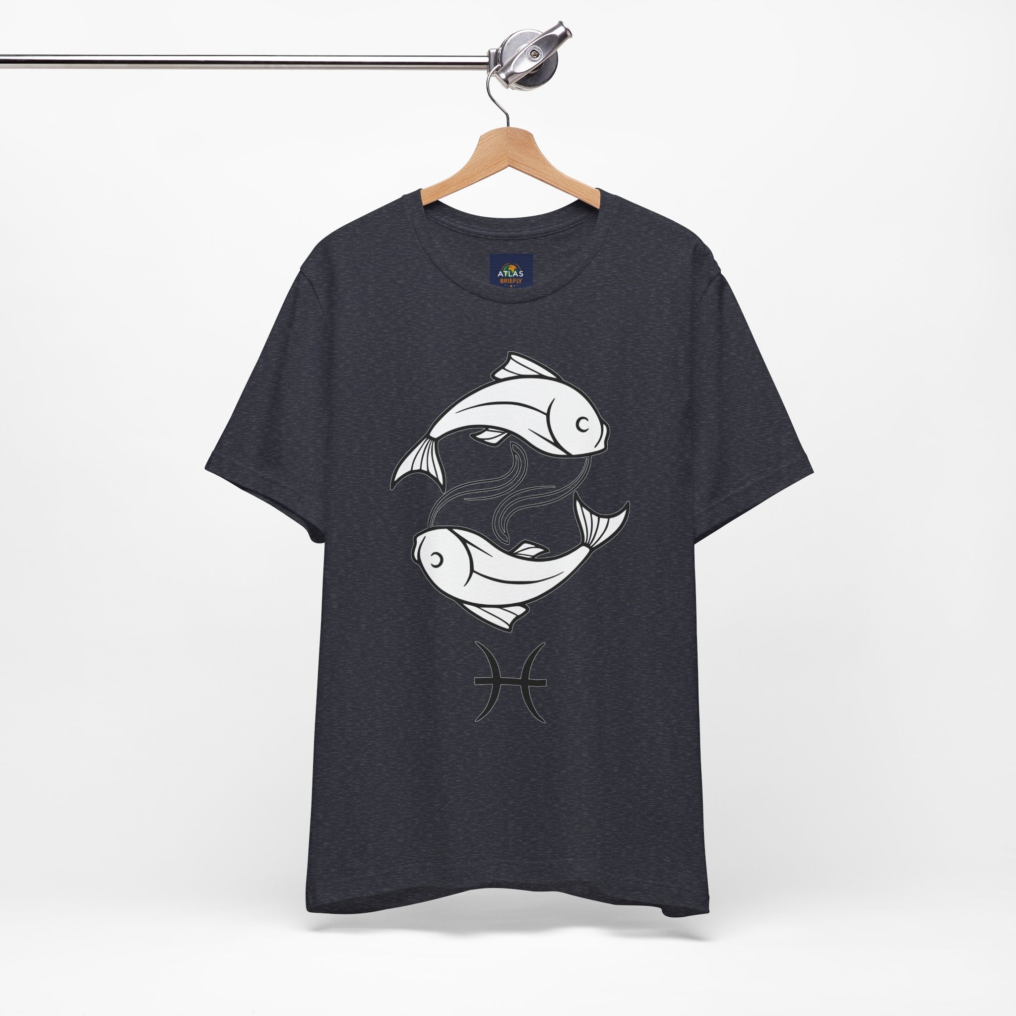 Pisces Zodiac T-shirt - Minimalist Black and White Unisex Tee