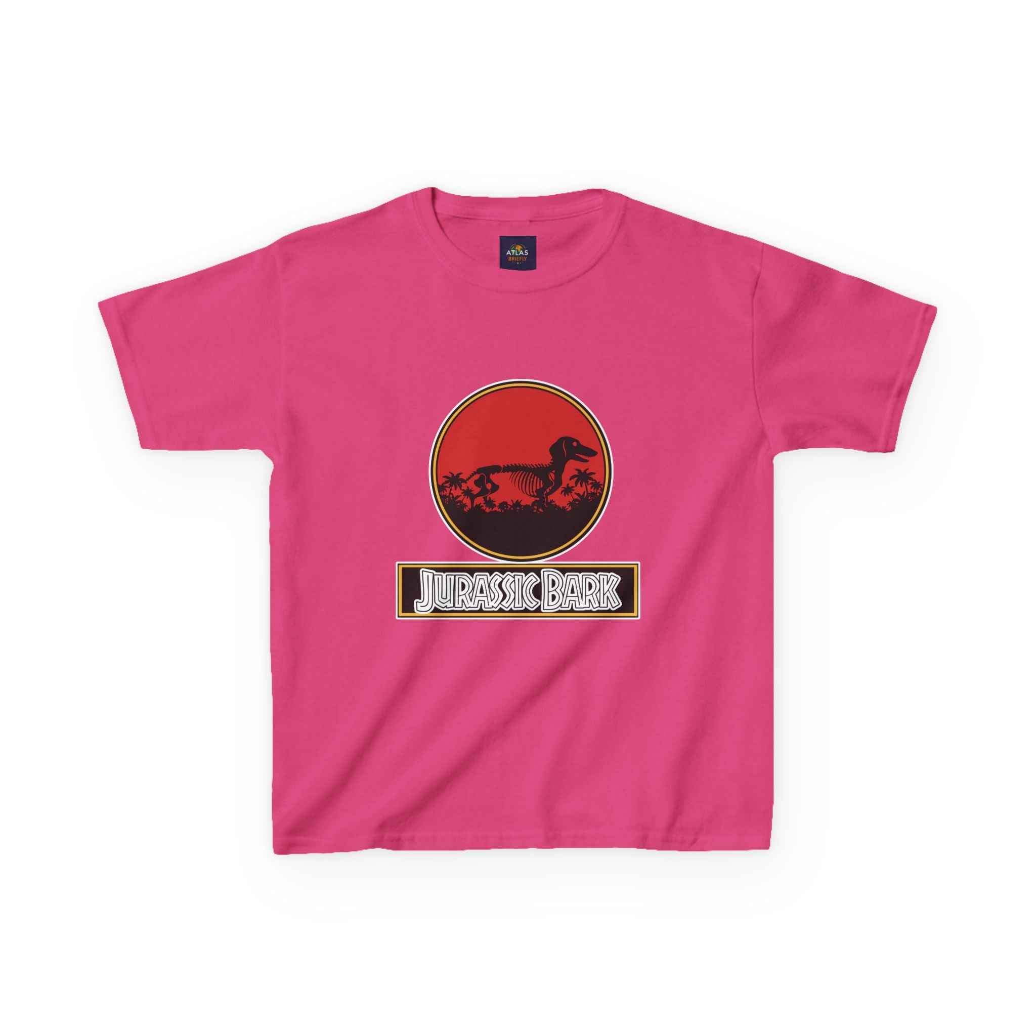 Kids Dachshund T-Shirt - Jurassic Bark Wiener Dog Tee - Atlas Briefly