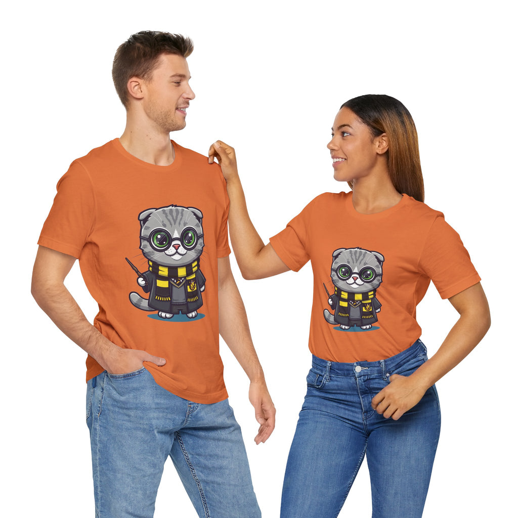 Hufflepurr Harry Potter T-Shirt - Funny Wizarding World Tee | Cute Potter Cat Gift - Atlas Briefly