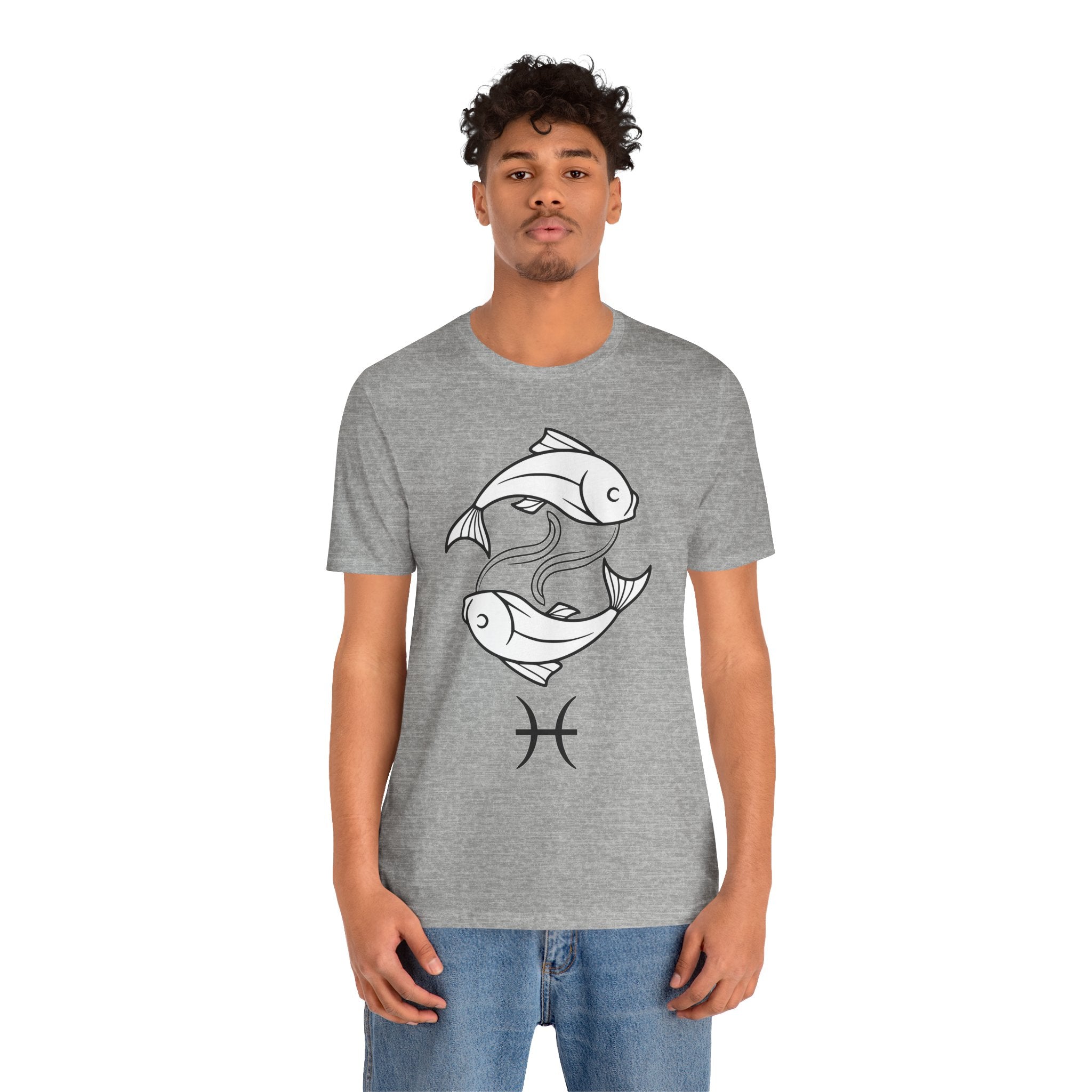 Pisces Zodiac T-shirt - Minimalist Black and White Unisex Tee