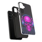 Neon Skull Synthwave Phone Case - Retro 80s Cyberpunk Mobile Cover | Vaporwave Tech Gift - Atlas Briefly