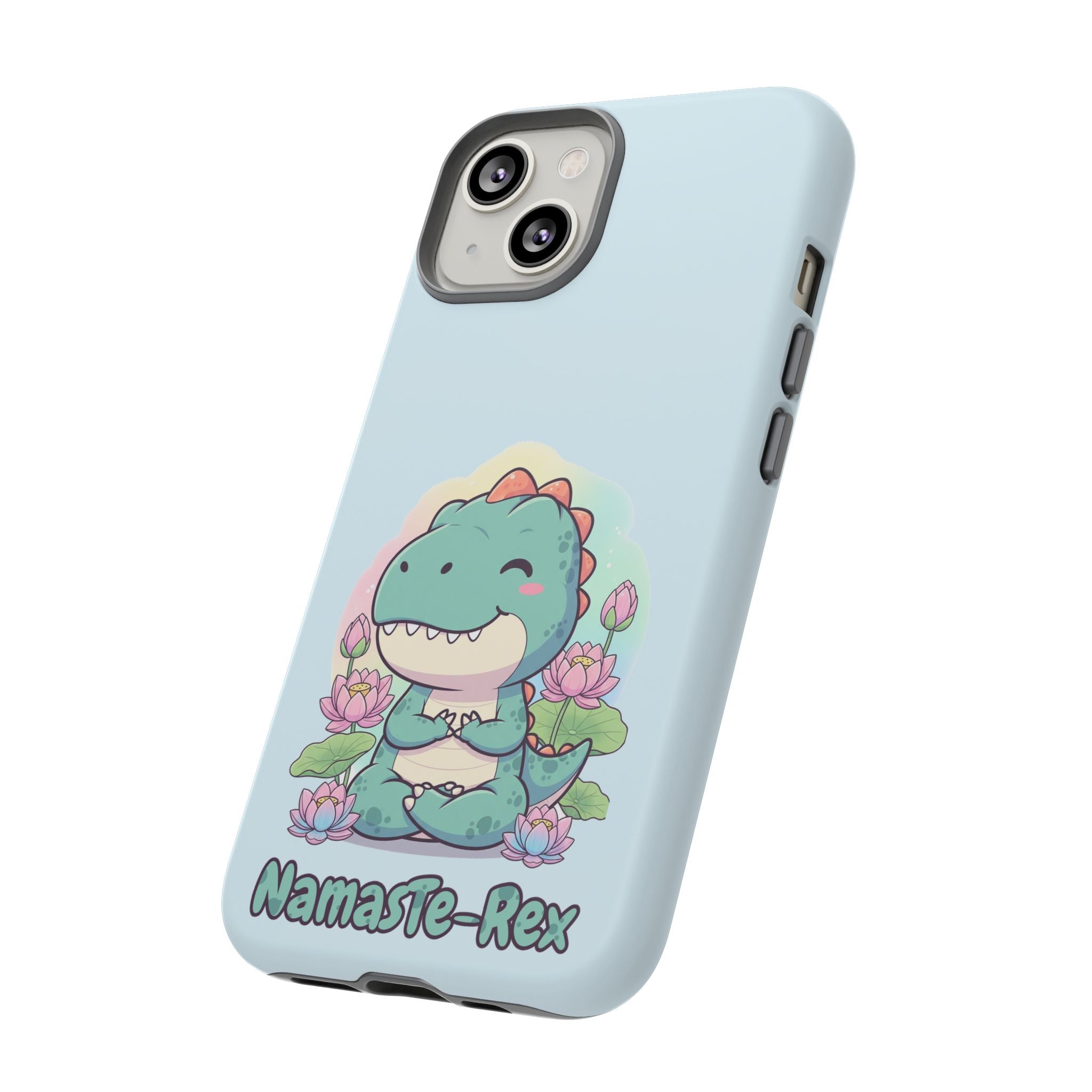 NamasTe-Rex Meditating Dinosaur Phone Case - Funny Yoga T-Rex Mobile Cover | Zen Tech Gift - Atlas Briefly