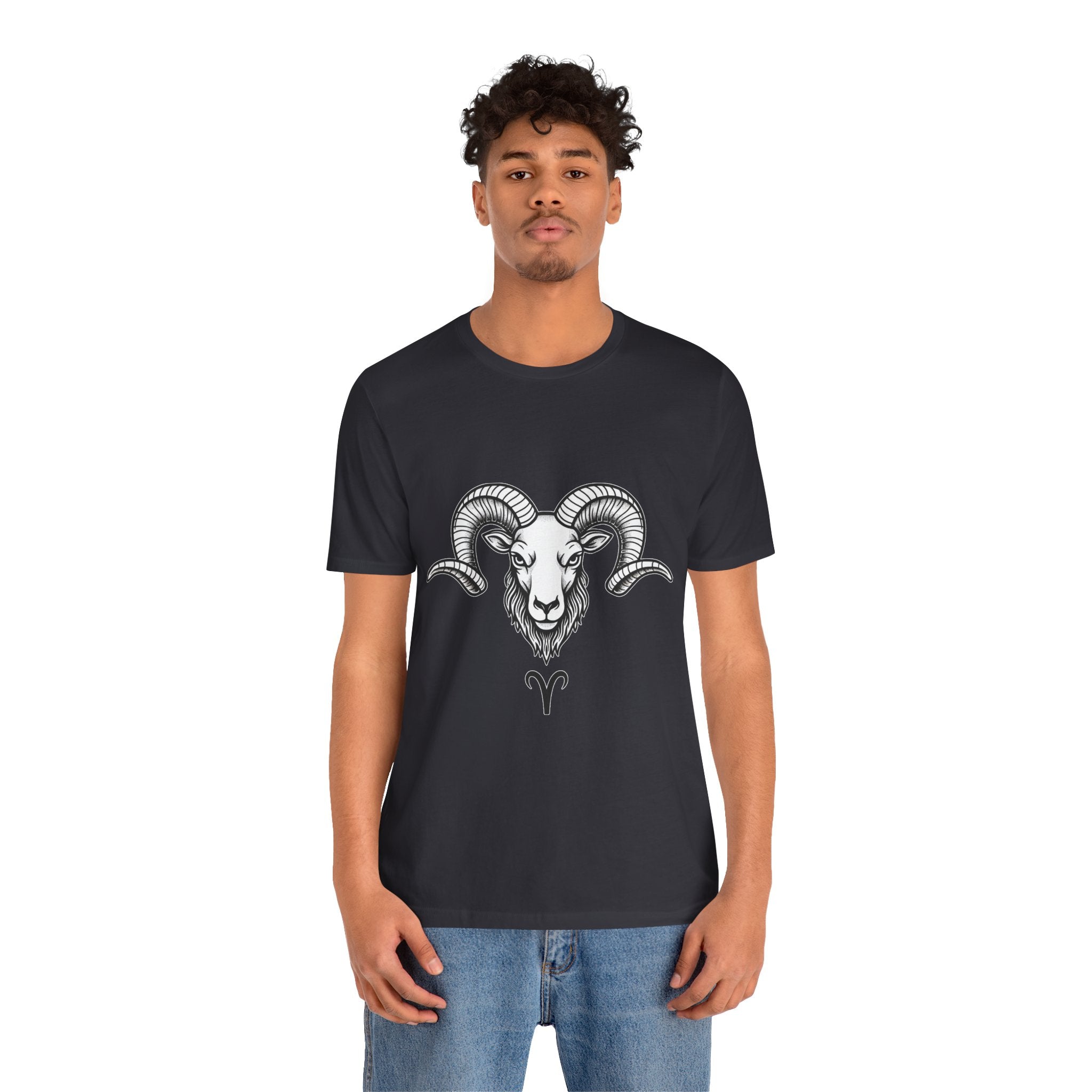 Aries Horoscope Tee - Unisex Black and White Minimal Design