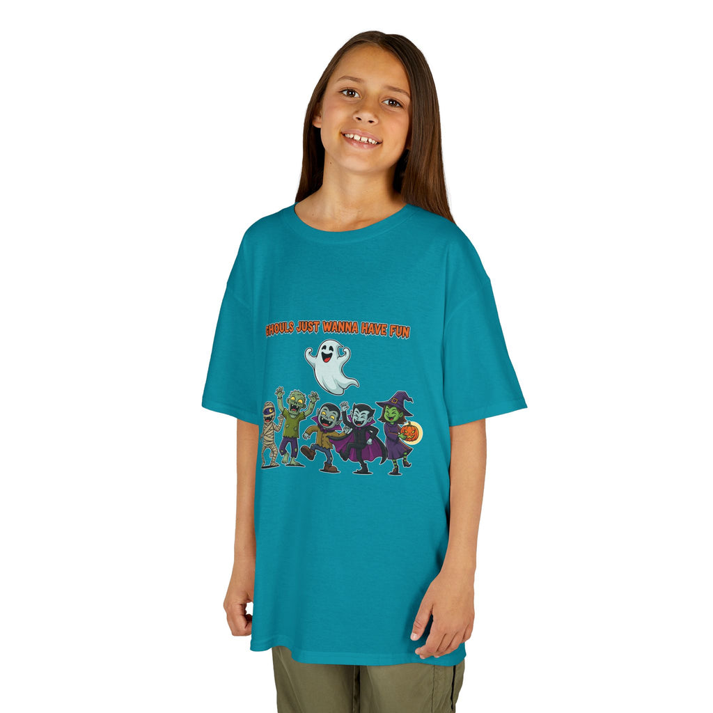 Ghouls Just Wanna Have Fun Kids Halloween T-Shirt | Funny Ghost Mummy Zombie Vampire Witch Shirt for Boys & Girls Trick or Treat Tee - Atlas Briefly