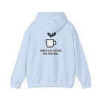 Powered by Caffeine and Sheer Will Hoodie - Funny Coffee Lover Sweatshirt | Minimalist Humor Gift - Atlas Briefly