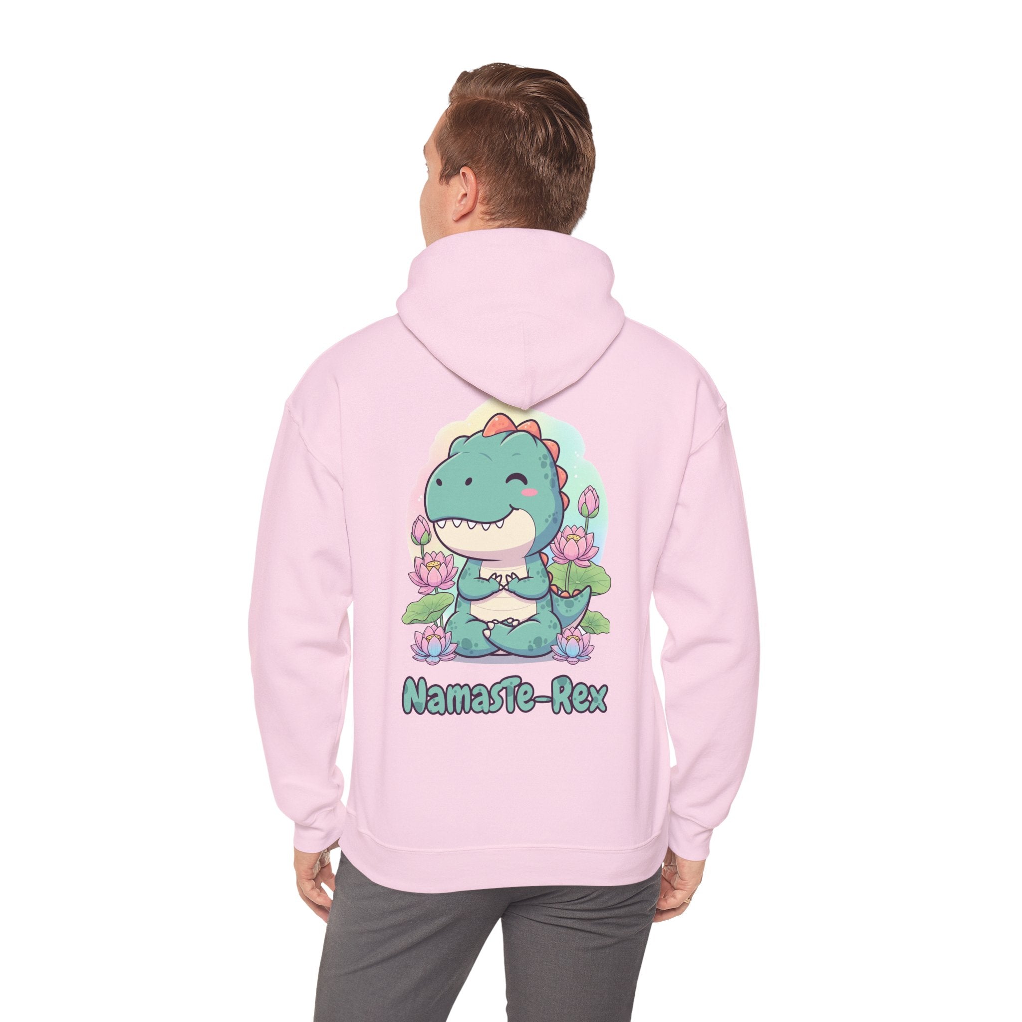 NamasTe-Rex Meditating Dinosaur Hoodie - Funny Yoga Sweatshirt | Zen T-Rex Gift - Atlas Briefly